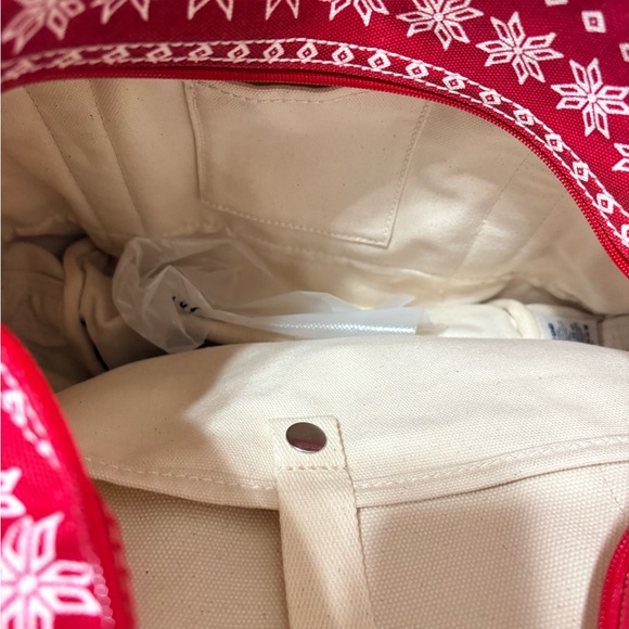 Lands' End Canvas Tote with Red Pattern - Picture 5 of 8